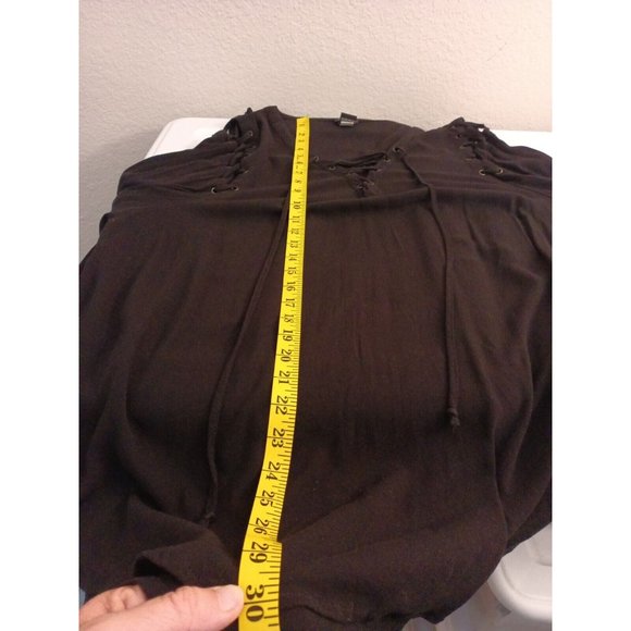 Women's Torrid Black Long Sleeve Lattice Lace Up Shoulder Blouse Size 3XL - Picture 8 of 8